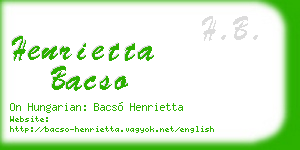 henrietta bacso business card